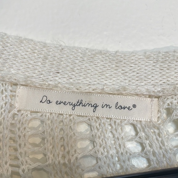 Do Everything In Love Open Knit Crochet Short Sleeve Belted Bathingsuit Cover Up - Picture 4 of 8